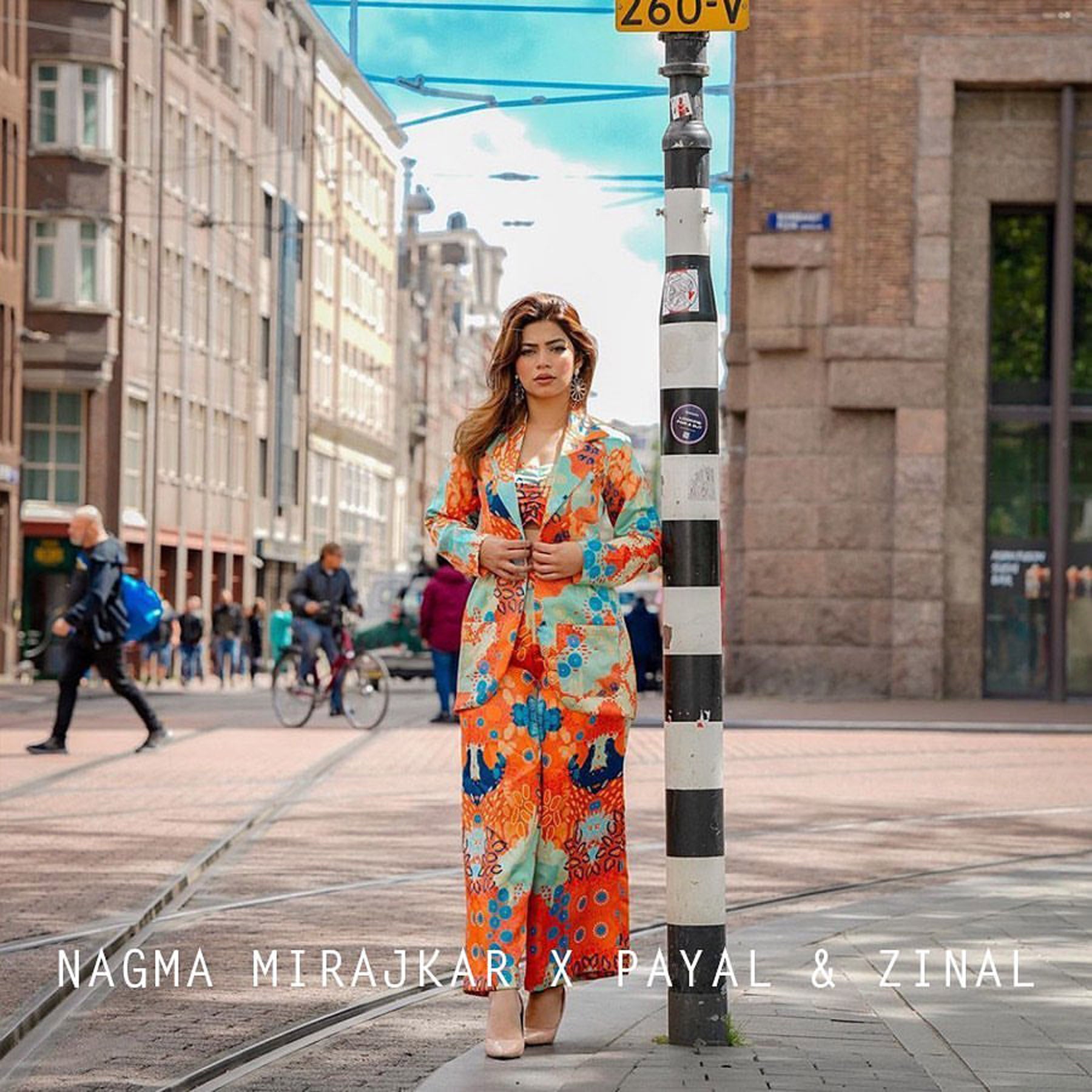 Nagma Mirajkar In Ocean print bustier blazer and pants