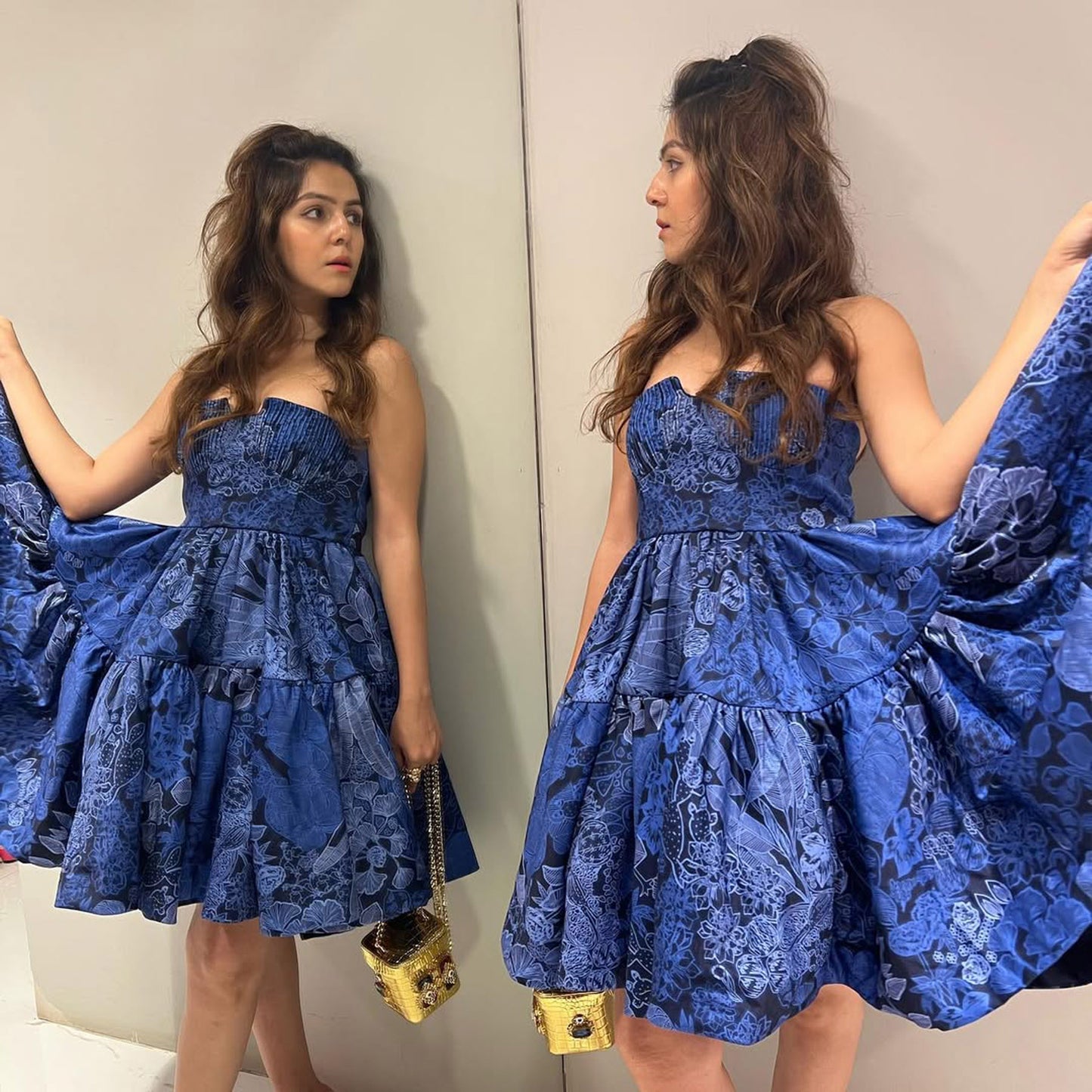 Meghna Sahijwani In jungle print tube dress