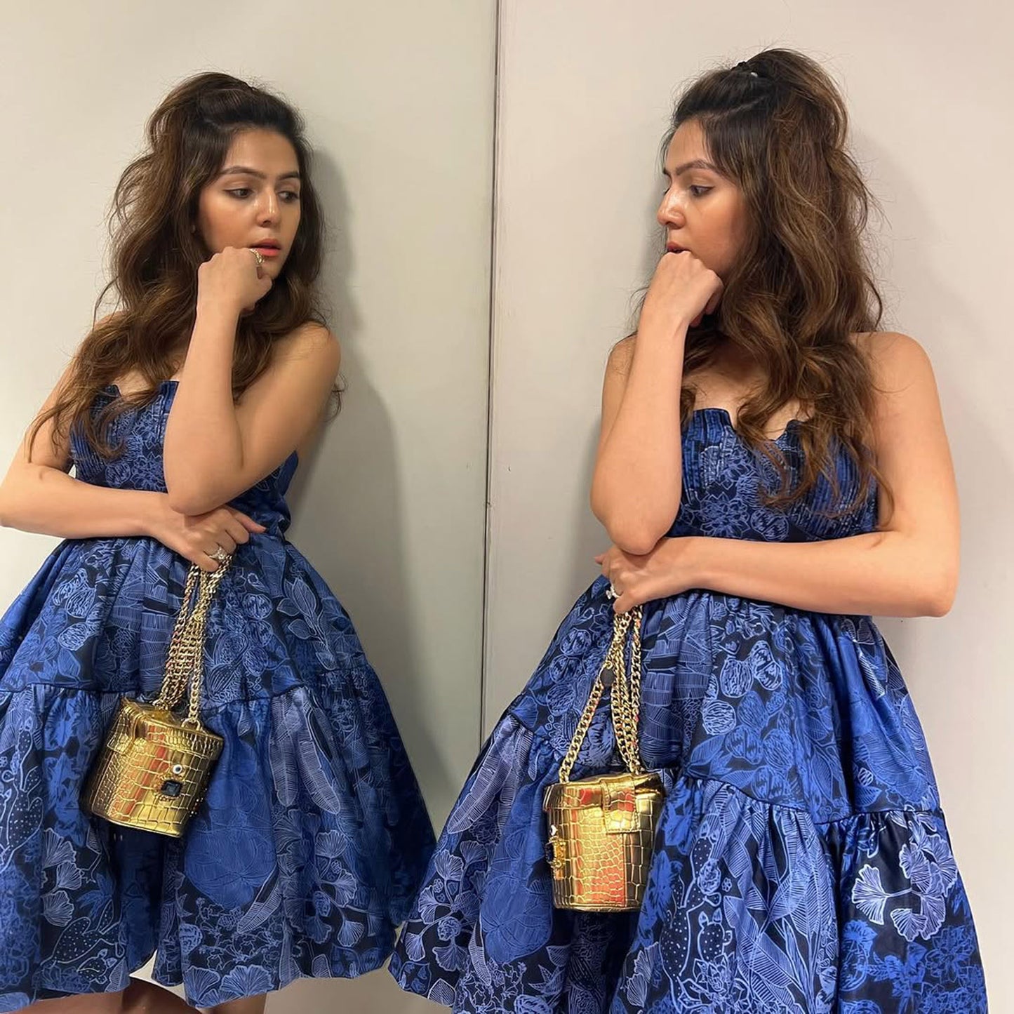 Meghna Sahijwani In jungle print tube dress