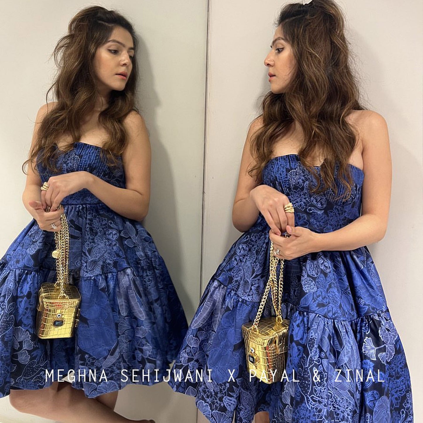 Meghna Sahijwani In jungle print tube dress