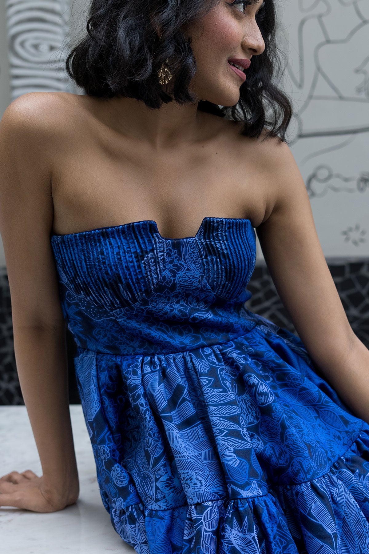 jungle print tube dress