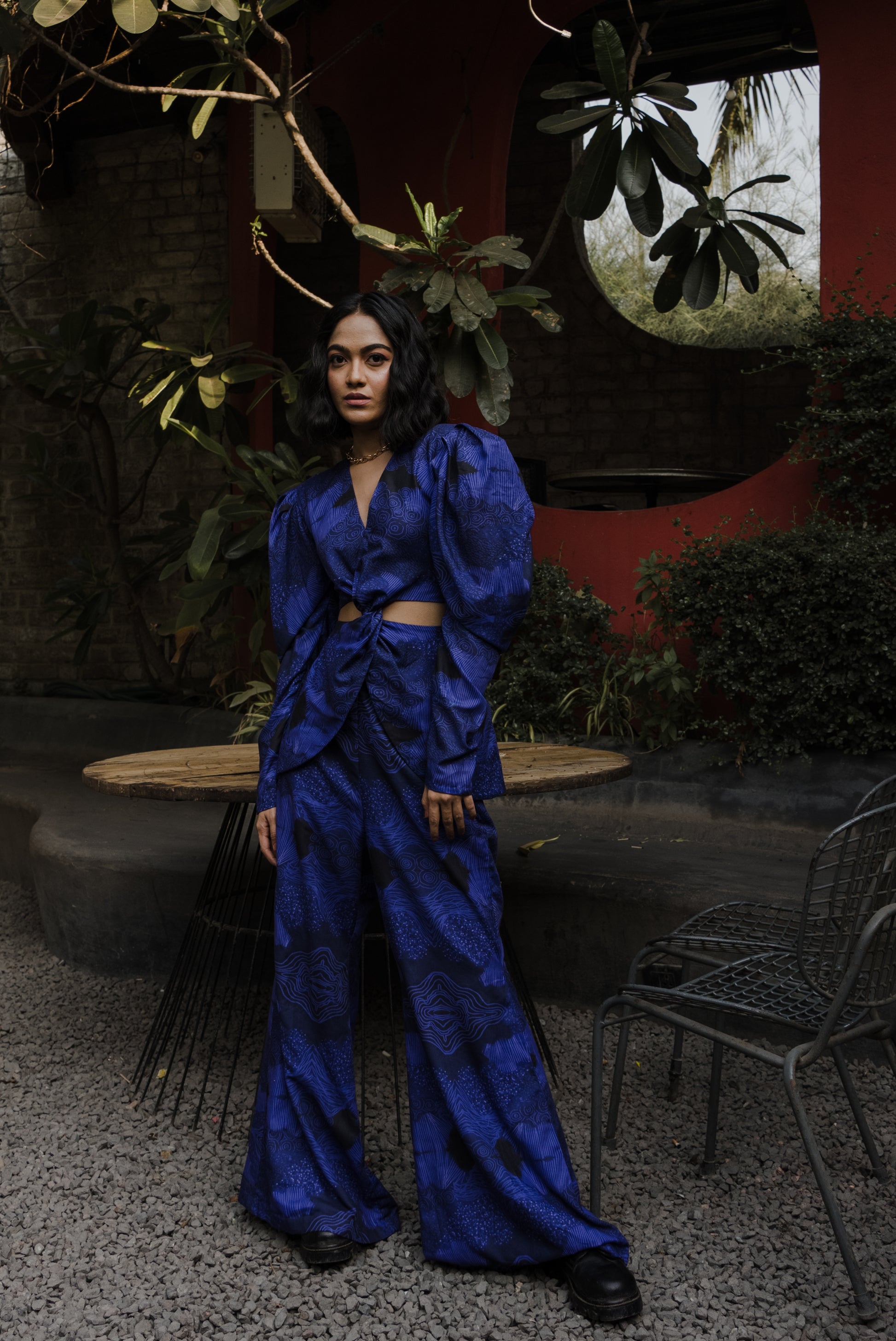 Cloud print pant and blazer
