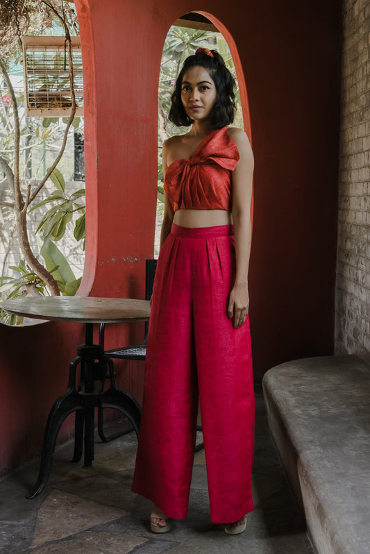 Abstract bhandani one shoulder and pants