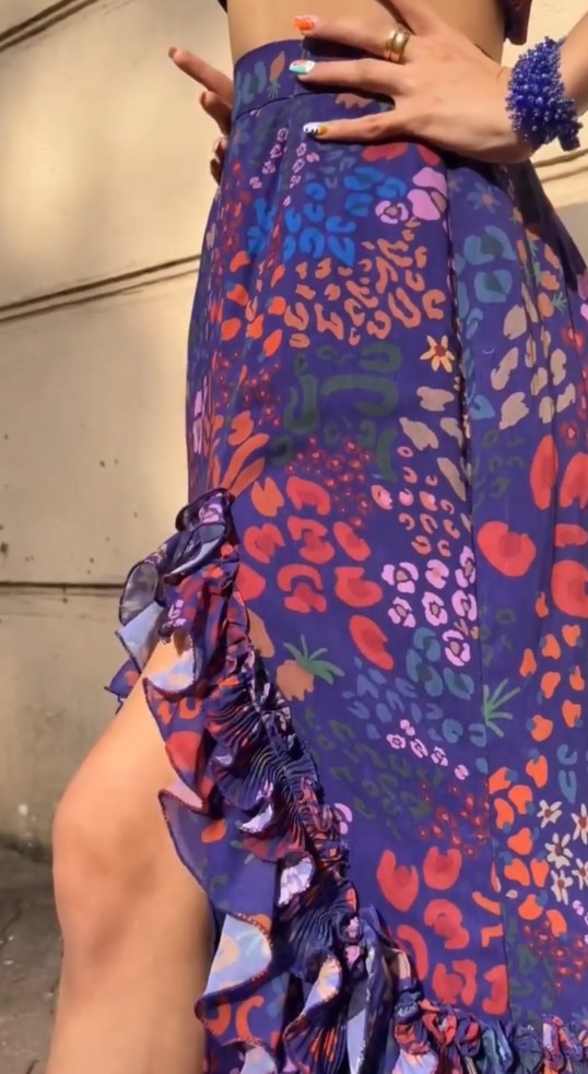 Prerna Mehra  In Fruit print off shoulder top and skirt